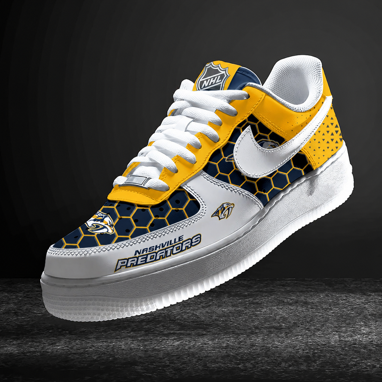 LIMITED EDITION - NEW CUSTOMIZED NHL31 NVP NASHVILLE PREDATORS AF1 SHOES