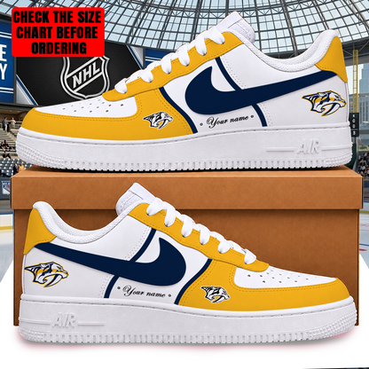 LIMITED EDITION - NEW CUSTOMIZED NHL31 NVP NASHVILLE PREDATORS AF1 SHOES