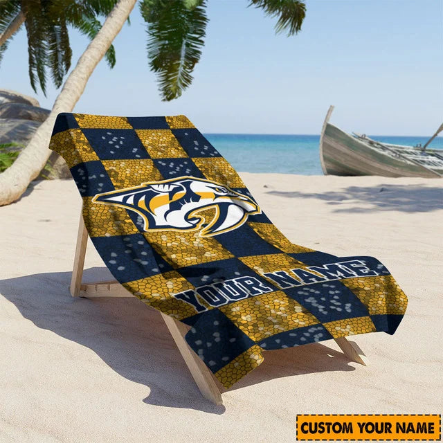 LIMITED EDITION - NEW CUSTOMIZED NHL31 NVP NASHVILLE PREDATORS BEACH TOWEL FOR FAN