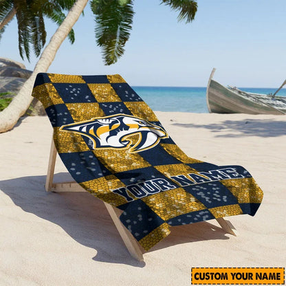 LIMITED EDITION - NEW CUSTOMIZED NHL31 NVP NASHVILLE PREDATORS BEACH TOWEL FOR FAN