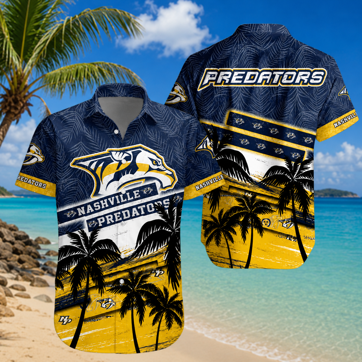 LIMITED EDITION - NEW CUSTOMIZED NHL31 NVP NASHVILLE PREDATORS UNISEX HAWAIIAN SHIRT