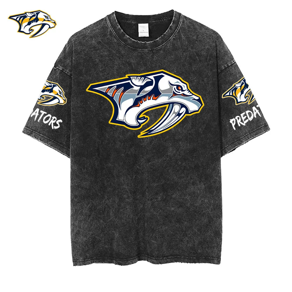 [SUPER SALE] NEW CUSTOMIZED NHL31 NVP NASHVILLE PREDATORS MULTICOLOR WASHED TEE