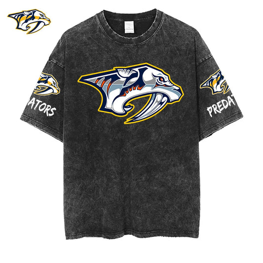 [SUPER SALE] NEW CUSTOMIZED NHL31 NVP NASHVILLE PREDATORS MULTICOLOR WASHED TEE