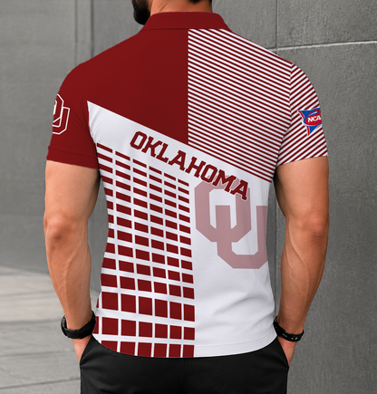 VIRAL EDITION - NEW CUSTOMIZED NCAA FBS31 OUS OKLAHOMA SOONERS POLO SHIRT