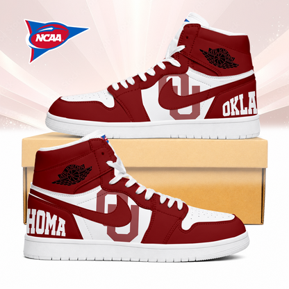 LIMITED EDITION - NEW CUSTOMIZED NCAA FBS31 OUS OKLAHOMA SOONERS AIR JORDAN SNEAKERS