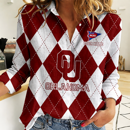 LIMITED DROP - NEW CUSTOMIZED | NCAA FBS31 OUS OU SOONERS WOMEN CASUAL SHIRT FOR FAN