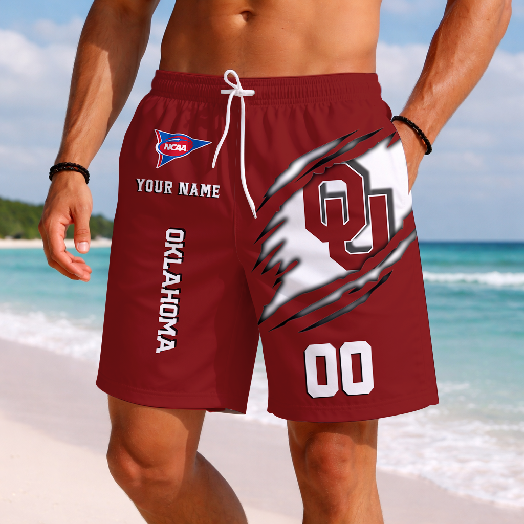 LIMITED EDITION - NEW CUSTOMIZED NCAA FBS31 OUS OKLAHOMA SOONERS SHORT PANTS