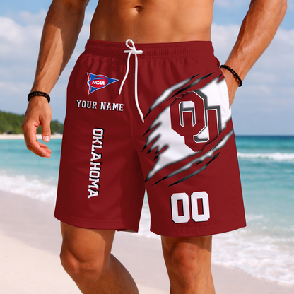 LIMITED EDITION - NEW CUSTOMIZED NCAA FBS31 OUS OKLAHOMA SOONERS SHORT PANTS