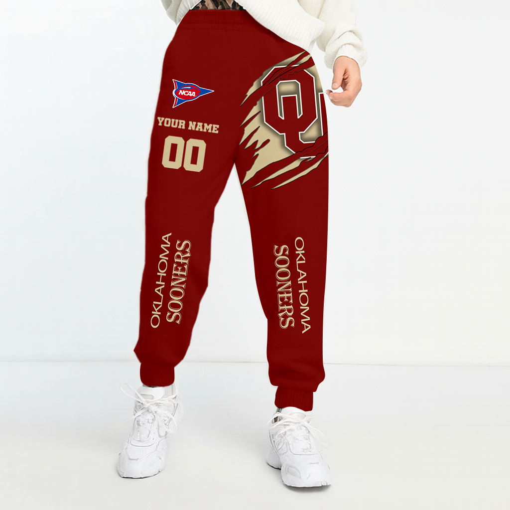 LIMITED EDITION - NEW CUSTOMIZED NCAA FBS31 OUS OKLAHOMA SOONERS UNISEX LONG PANTS