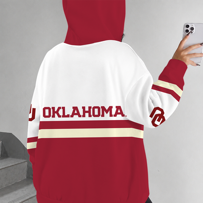 [FAN FAVORITE] NEW CUSTOMIZED NCAA FBS31 OUS OKLAHOMA SOONERS ZIP HOODIE