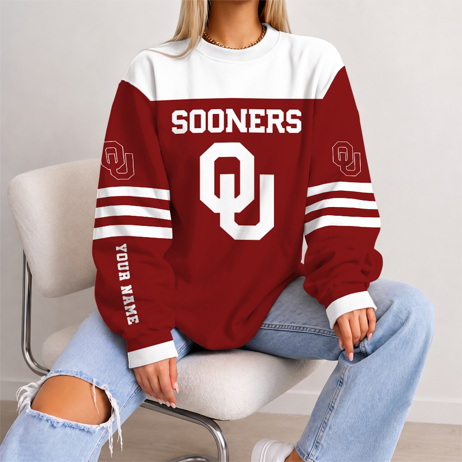 [FAN FAVORITE] NEW CUSTOMIZED NCAA FBS31 OUS OKLAHOMA SOONERS UNISEX SWEATSHIRT