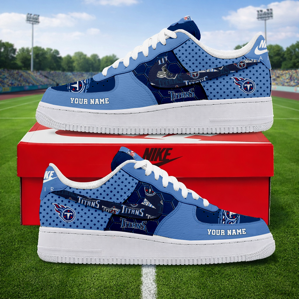 LIMITED EDITION - NEW CUSTOMIZED NFL31 TST TENNESSEE TITANS AF1 SNEAKERS