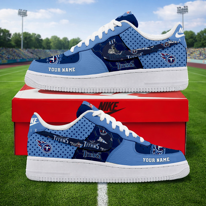 LIMITED EDITION - NEW CUSTOMIZED NFL31 TST TENNESSEE TITANS AF1 SNEAKERS