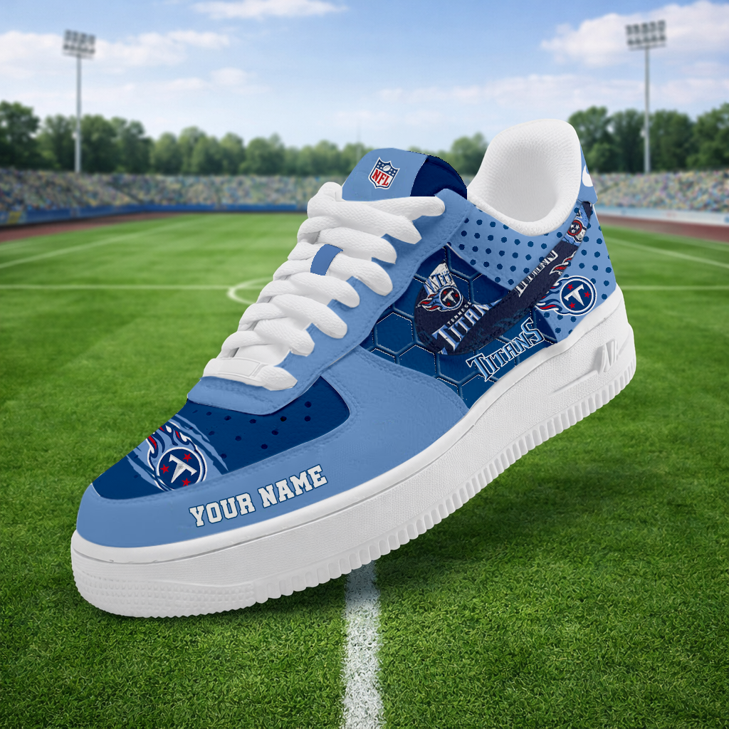 LIMITED EDITION - NEW CUSTOMIZED NFL31 TST TENNESSEE TITANS AF1 SNEAKERS