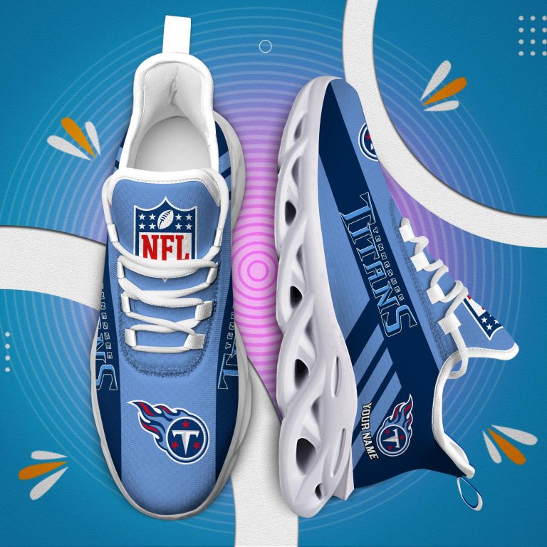 LIMITED EDITION - NEW CUSTOMIZED NFL31 TST TENNESSEE TITANS UNISEX MAX SOUL SHOES