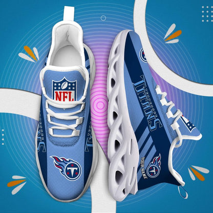 LIMITED EDITION - NEW CUSTOMIZED NFL31 TST TENNESSEE TITANS UNISEX MAX SOUL SHOES