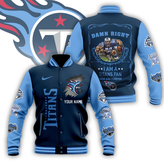 LIMITED EDITION - NEW CUSTOMIZED NFL31 TST TENNESSEE TITANS BASEBALL JACKET