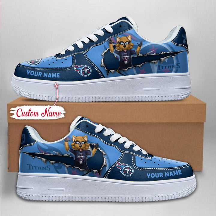 LIMITED EDITION - NEW CUSTOMIZED NFL31 TST TENNESSEE TITANS AF1 SNEAKERS