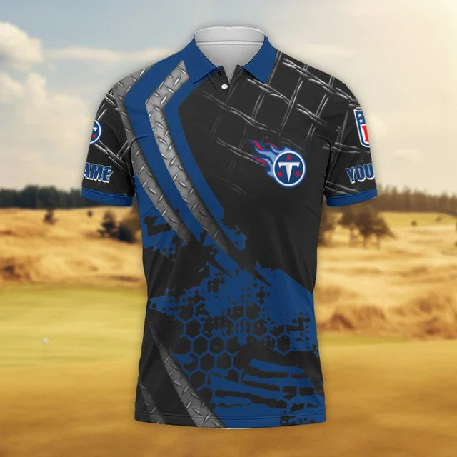 LIMITED EDITION - NEW CUSTOMIZED NFL31 TST TENNESSEE TITANS POLO SHIRT