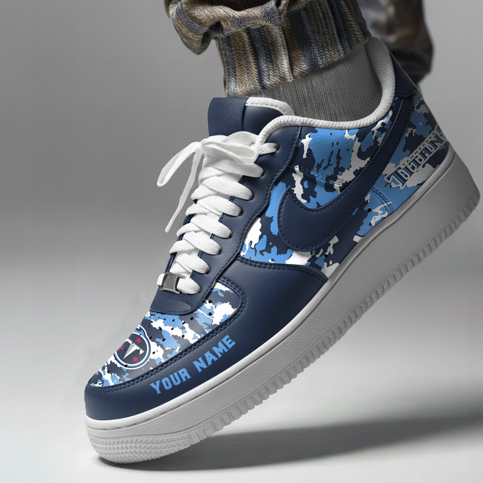 LIMITED EDITION - NEW CUSTOMIZED NFL31 TST TENNESSEE TITANS AF1 SNEAKERS