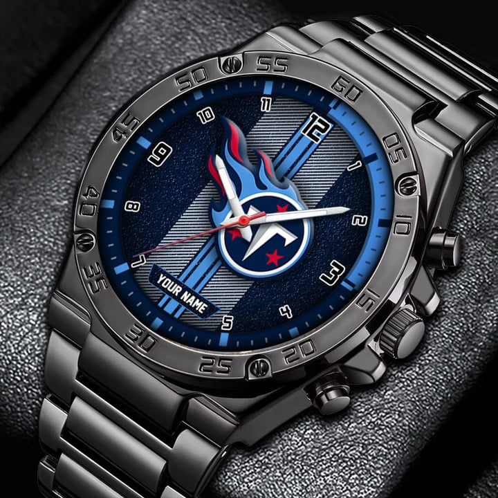 LIMITED EDITION - NEW CUSTOMIZED NFL31 TST TENNESSEE TITANS LUXURY STAINLESS STEEL WATCH