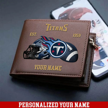 LIMITED EDITION - NEW CUSTOMIZED NFL31 TST TENNESSEE TITANS LEATHER WALLET