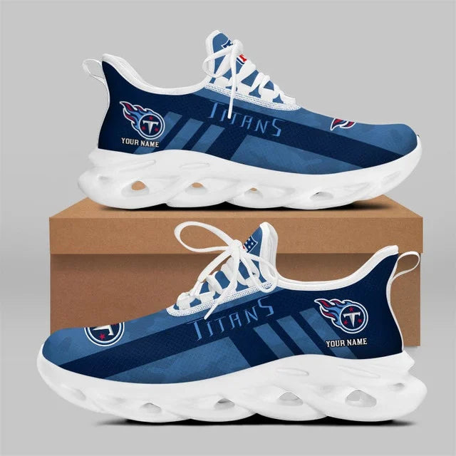LIMITED EDITION - NEW CUSTOMIZED NFL31 TST TENNESSEE TITANS UNISEX MAX SOUL SHOES