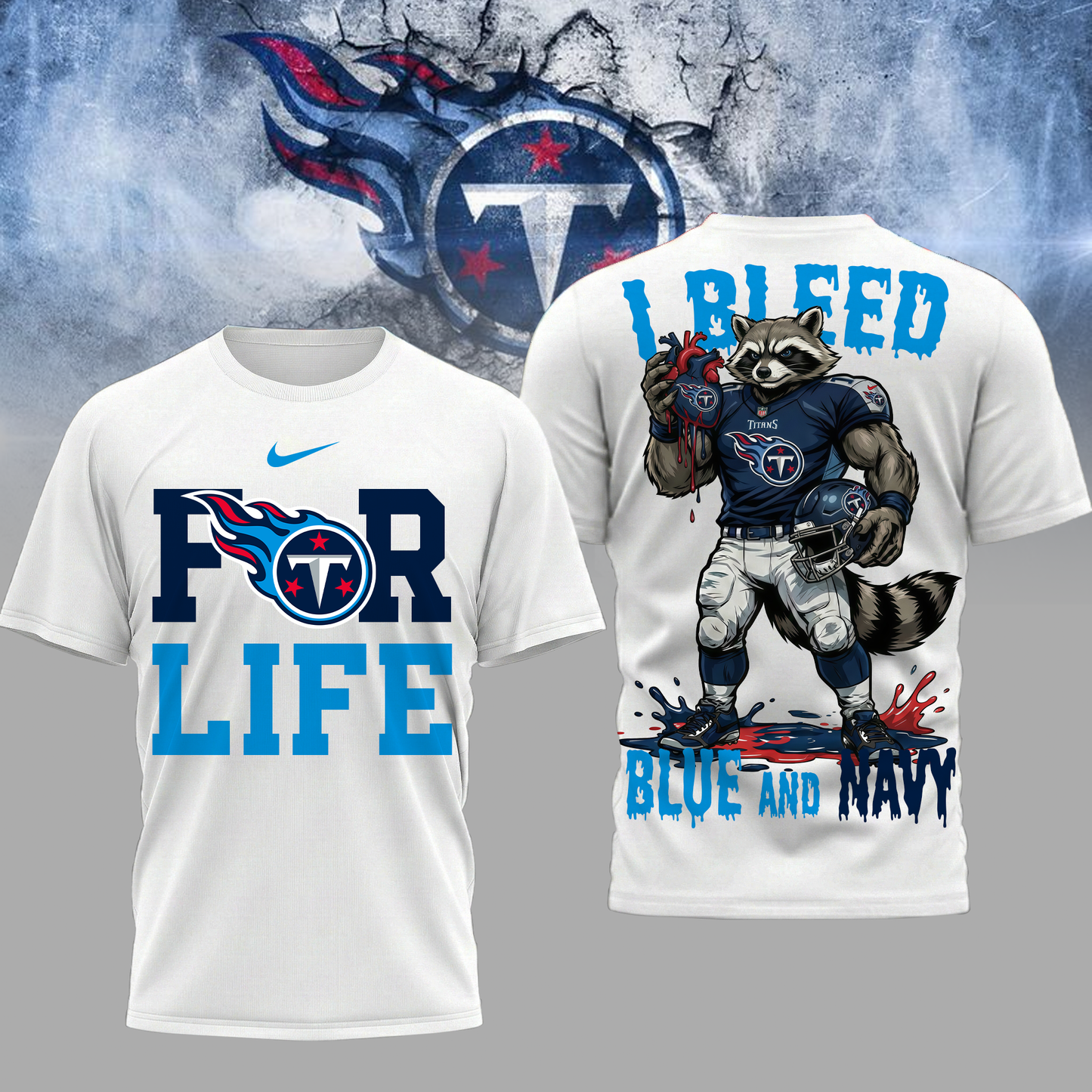 LIMITED EDITION - NEW CUSTOMIZED NFL31 TST TN TITANS UNISEX T-SHIRT, POLO & HOODIE