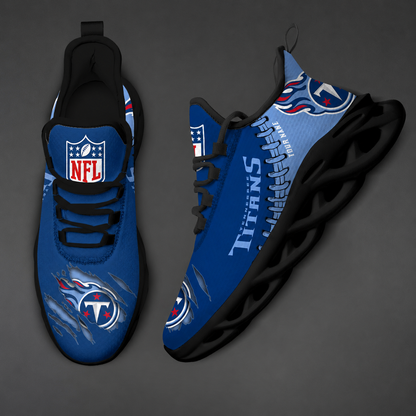 LIMITED EDITION - NEW CUSTOMIZED NFL31 TST TENNESSEE TITANS UNISEX MAX SOUL SHOES