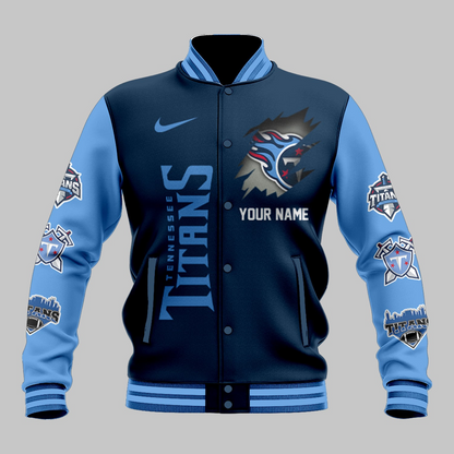 LIMITED EDITION - NEW CUSTOMIZED NFL31 TST TENNESSEE TITANS BASEBALL JACKET