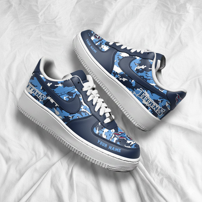 LIMITED EDITION - NEW CUSTOMIZED NFL31 TST TENNESSEE TITANS AF1 SNEAKERS