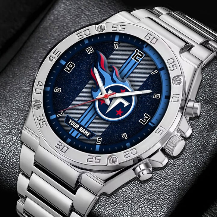LIMITED EDITION - NEW CUSTOMIZED NFL31 TST TENNESSEE TITANS LUXURY STAINLESS STEEL WATCH