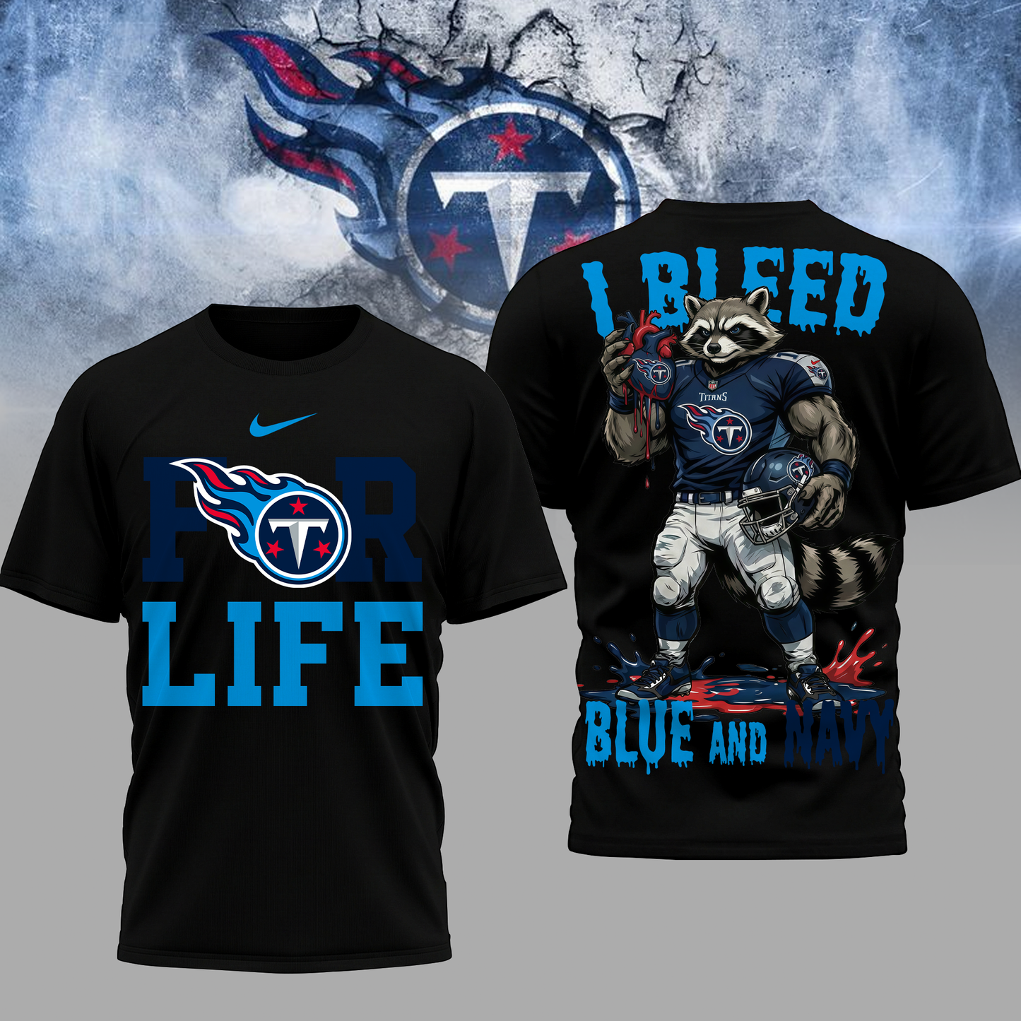 LIMITED EDITION - NEW CUSTOMIZED NFL31 TST TN TITANS UNISEX T-SHIRT, POLO & HOODIE