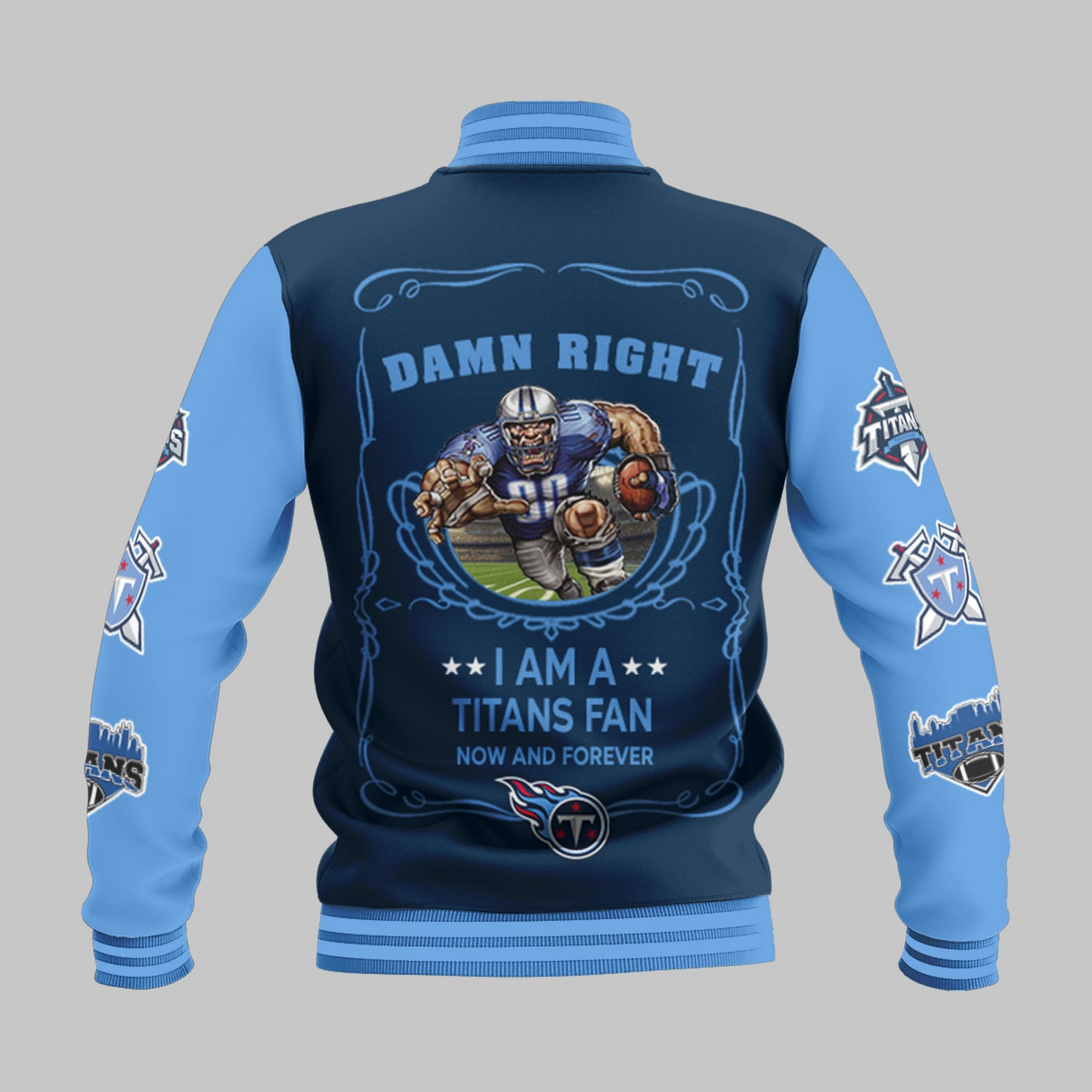 LIMITED EDITION - NEW CUSTOMIZED NFL31 TST TENNESSEE TITANS BASEBALL JACKET