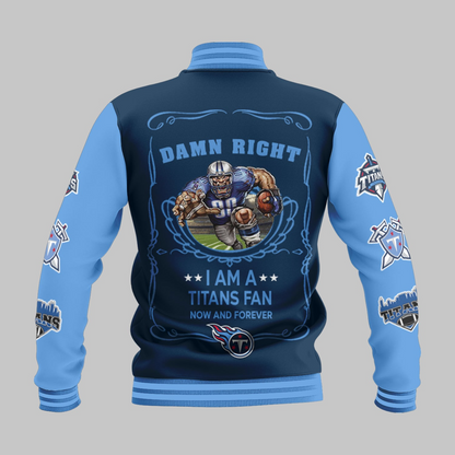 LIMITED EDITION - NEW CUSTOMIZED NFL31 TST TENNESSEE TITANS BASEBALL JACKET