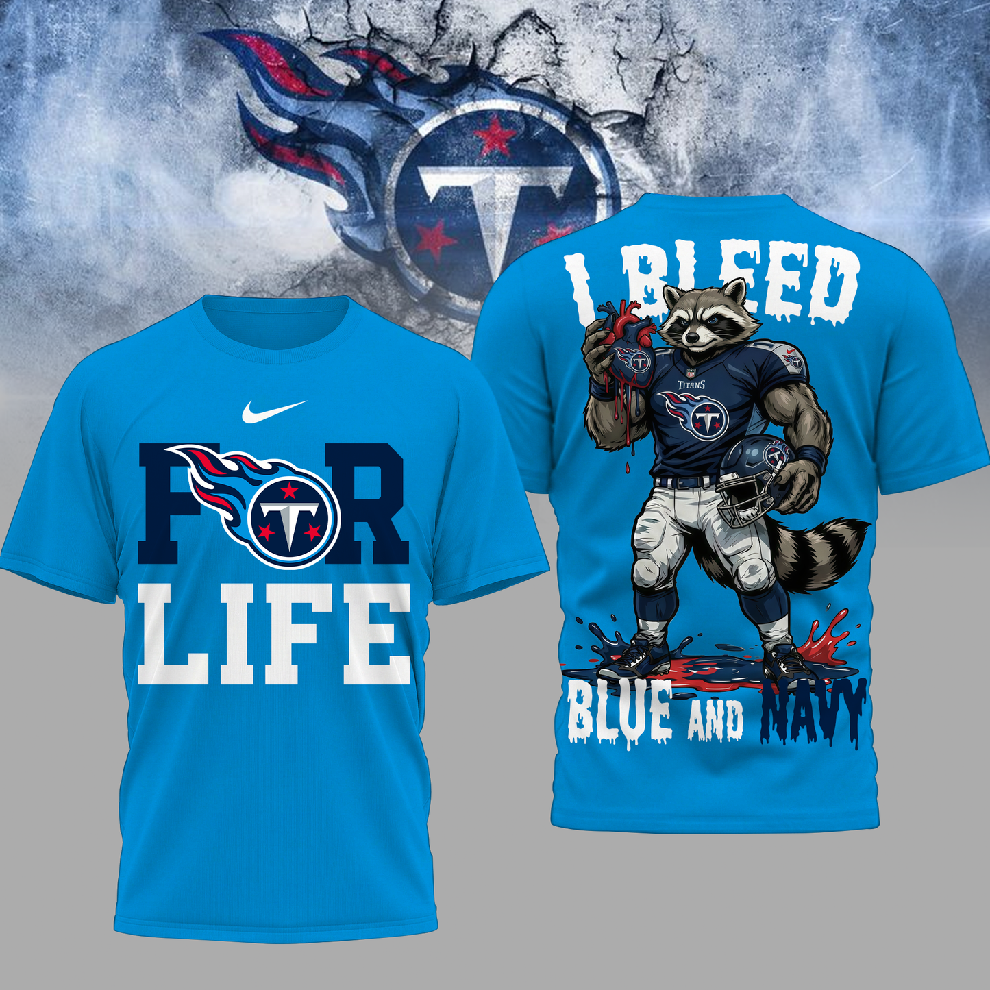 LIMITED EDITION - NEW CUSTOMIZED NFL31 TST TN TITANS UNISEX T-SHIRT, POLO & HOODIE