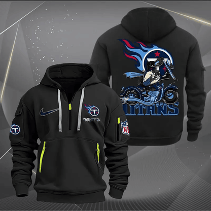 [SPECIAL OFFER] NEW CUSTOMIZED NFL31 TST TENNESSEE TITANS MUTICOLOR QUARTER ZIP HOODIE