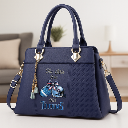 LIMITED EDITION - NEW CUSTOMIZED NFL31 TST TENNESSEE TITANS WOMEN'S ZIP HANDBAG MULTICOLOR