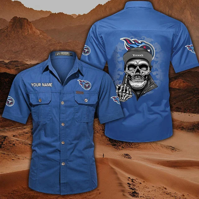 [SPECIAL OFFER] NEW CUSTOMIZED NFL31 TST TENNESSEE TITANS MUTICOLOR MEN'S CARGO SHIRT