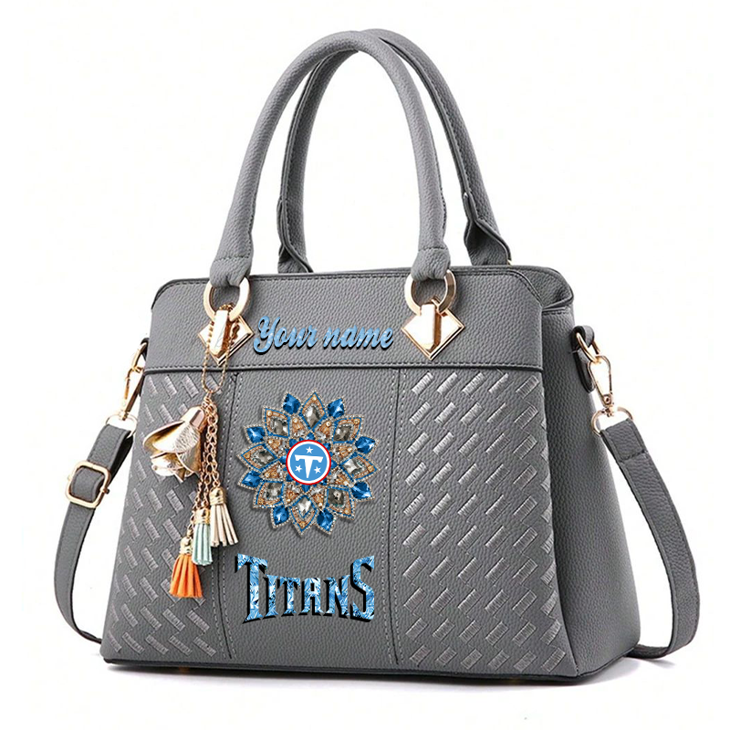 LIMITED EDITION - NEW CUSTOMIZED NFL31 TST TENNESSEE TITANS WOMEN'S ZIP HANDBAG MULTICOLOR