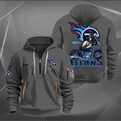 [SPECIAL OFFER] NEW CUSTOMIZED NFL31 TST TENNESSEE TITANS MUTICOLOR QUARTER ZIP HOODIE