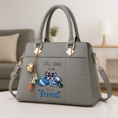 LIMITED EDITION - NEW CUSTOMIZED NFL31 TST TENNESSEE TITANS WOMEN'S ZIP HANDBAG MULTICOLOR