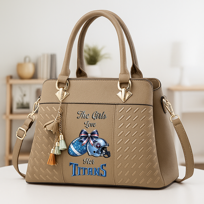 LIMITED EDITION - NEW CUSTOMIZED NFL31 TST TENNESSEE TITANS WOMEN'S ZIP HANDBAG MULTICOLOR