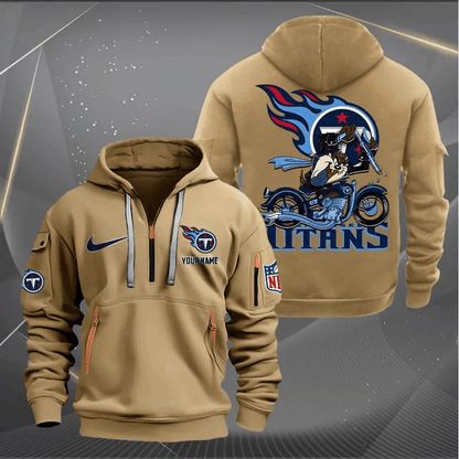 [SPECIAL OFFER] NEW CUSTOMIZED NFL31 TST TENNESSEE TITANS MUTICOLOR QUARTER ZIP HOODIE