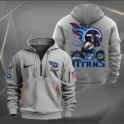 [SPECIAL OFFER] NEW CUSTOMIZED NFL31 TST TENNESSEE TITANS MUTICOLOR QUARTER ZIP HOODIE