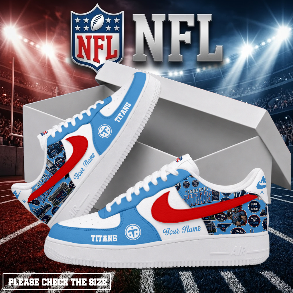 LIMITED EDITION - NEW CUSTOMIZED NFL31 TST TENNESSEE TITANS AF1 SHOES