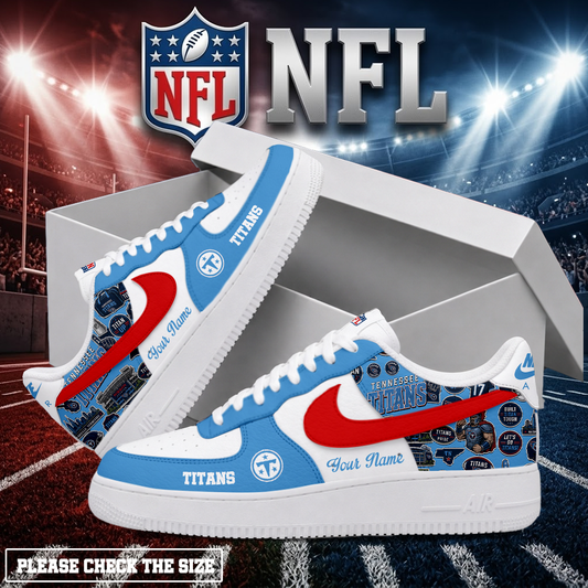 LIMITED EDITION - NEW CUSTOMIZED NFL31 TST TENNESSEE TITANS AF1 SHOES