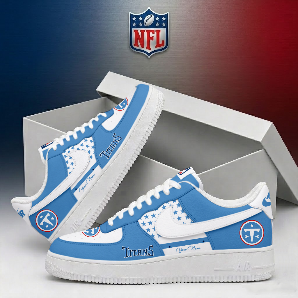 LIMITED EDITION - NEW CUSTOMIZED NFL31 TST TENNESSEE TITANS AF1 SHOES