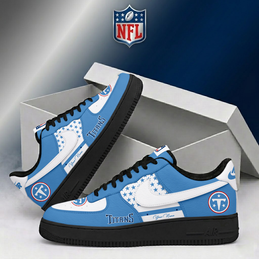 LIMITED EDITION - NEW CUSTOMIZED NFL31 TST TENNESSEE TITANS AF1 SHOES