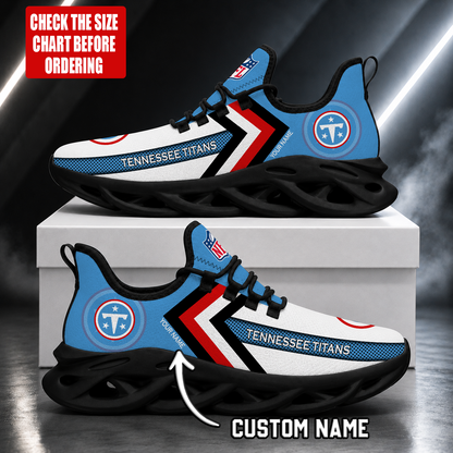 LIMITED EDITION - NEW CUSTOMIZED NFL31 TST TENNESSEE TITANS UNISEX MAX SOUL SHOES